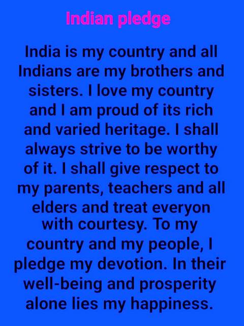 Pledge of India in English