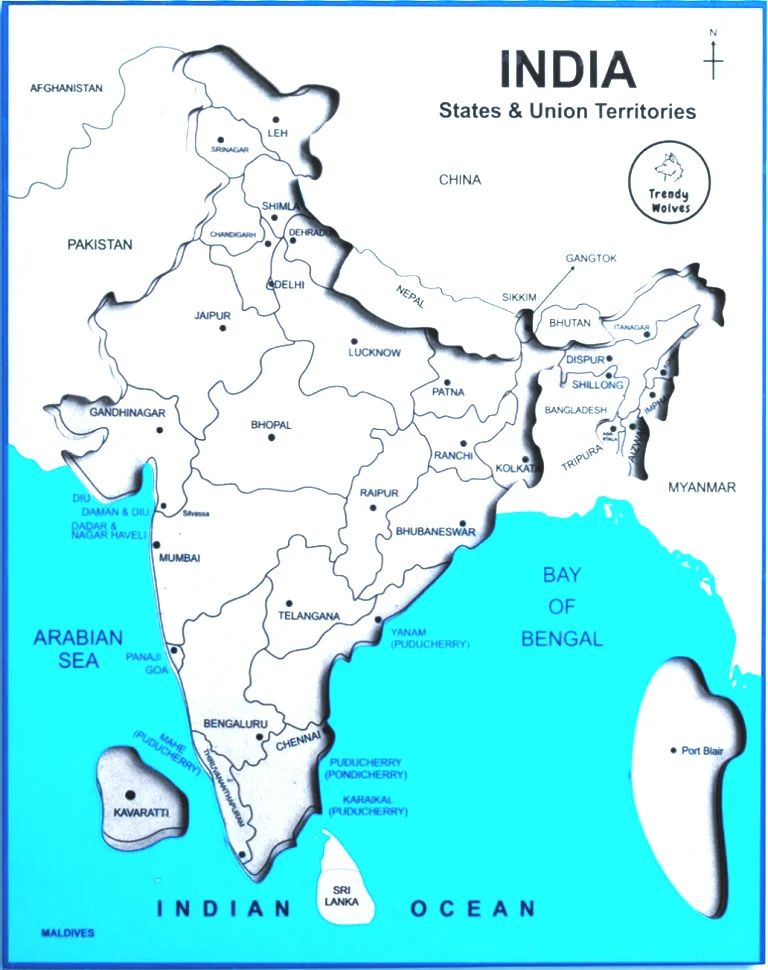 भारत का मानचित्र/नक्सा। bhart ka naksa